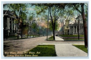 c1910's West Wayne Street Fort Wayne IN, Looking West Webster Street Postcard