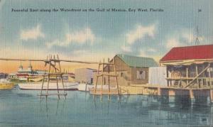 LP90  Key West, Florida, FL, postcard, Waterfront on Gulf of