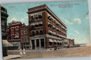 German American Savings Bank, Muscatine IA Vintage Postcard C13