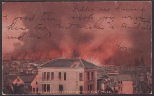 Looking East,A Fire Front of Four Miles Postcard