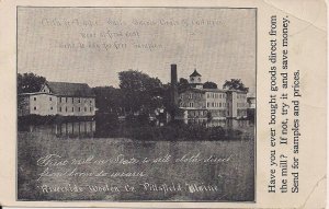 Pittsfield ME, Riverside Woolen Company Mill, Textiles, pre-1907 Advertising