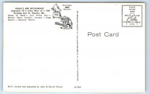2 Postcards ST. CHARLES, Missouri MO ~ Roadside NOAH'S ARK RESTAURANT 1960s-70s