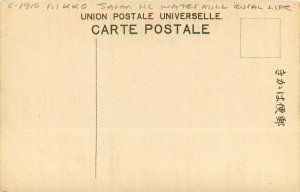 Japan Nikko Watermill rural life hand colored C-1910 Postcard 22-3715