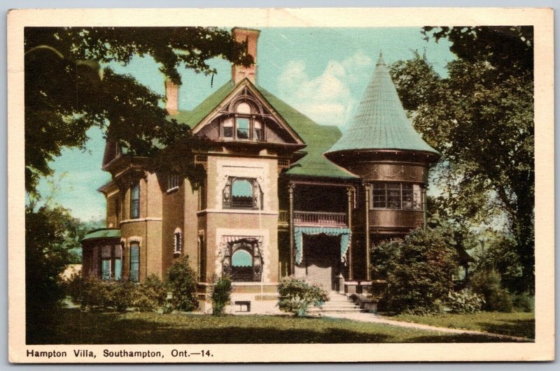 Postcard Southampton Ontario c1957 Hampton Villa Queen Anne Style Mansion PECO
