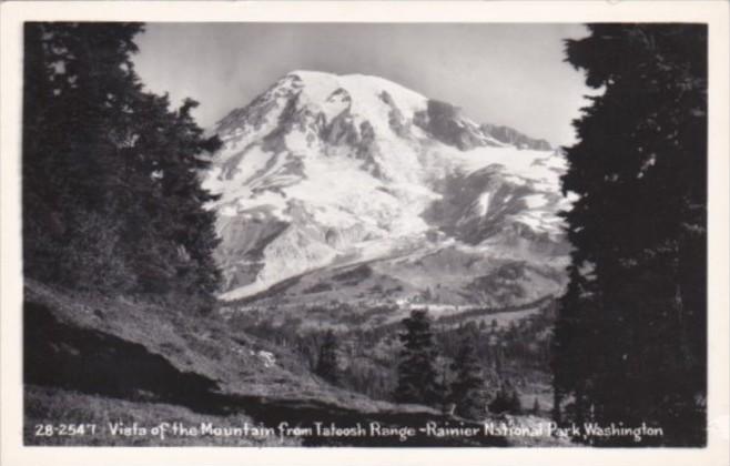 Washington Rainier National Park Vista Of Mountain From Tatoosh Range Real Photo