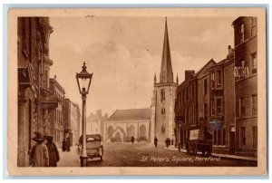 Hereford Herefordshire England Postcard St. Peter's Square c1930's Milton Bromo