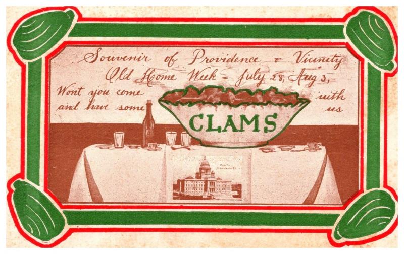 Rhode Island  Providence , Old Home Week, Clams, State House, Elegant Table