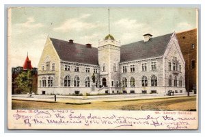 1906 Postcard Library Building Joliet Illinois pc1719