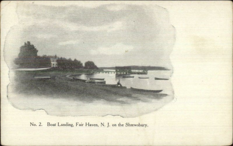 Fair Haven NJ Boat Landing c1905 Card/Postcard - Blank Backside