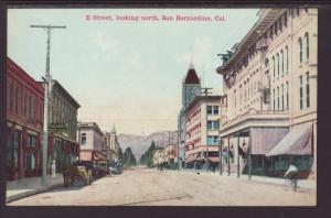 E Street Looking North,San Bernardino,CA Postcard