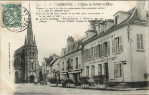 CPA NEMOURS - L'Église et l'Hotel de L'Ecu (120042)