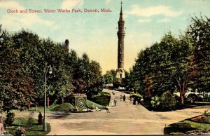 MIchigan Detroit Water Works Park Clock and Tower