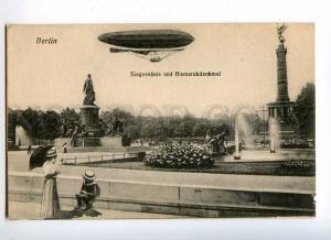 227112 GERMANY BERLIN dirigible Bismark monumet Old postcard