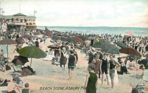 ASBURY PARK, NEW JERSEY Beach Scene Rosin Co postcard 1775