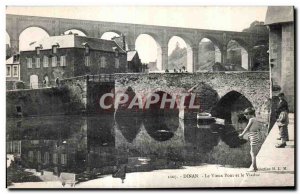 Old Postcard Dinan Old Bridge and Viaduct Children