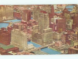 Pre-1980 AERIAL VIEW OF TOWN Chicago Illinois IL n3370