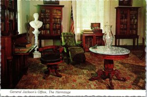 VINTAGE CONTINENTAL SIZE POSTCARD PRESIDENT JACKSON'S OFFICE AT THE HERMITAGE