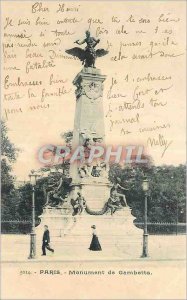 Postcard Old Paris Gambetta Monument