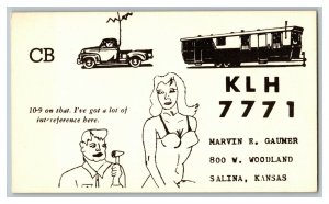 Postcard QSL Radio Card From Salina, Kansas KLH 7771