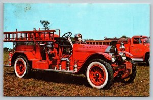 Fire Truck Engine - Fireman Postcard - Chesapeake - Maryland