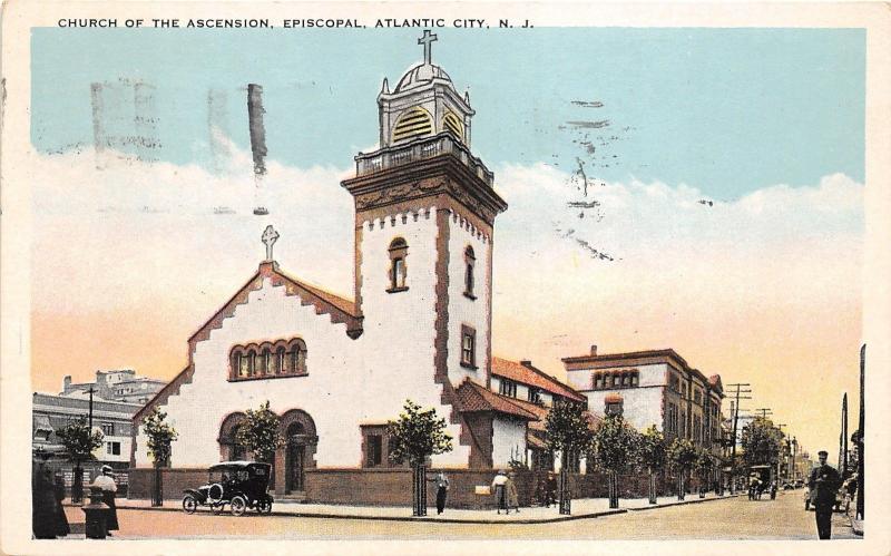 Atlantic City New Jersey~Church of the Ascension~Vintage Car in Street~1925 PC