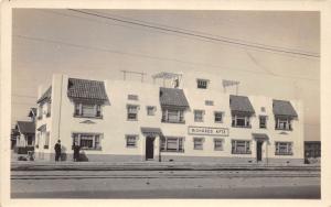 B47/ Unique Real Photo RPPC Postcard c1920 Richards Apartments Railroad Tracks