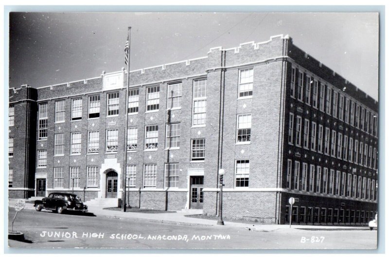 c1910's Junior High School Anaconda Montana MT RPPC Photo Antique Postcard