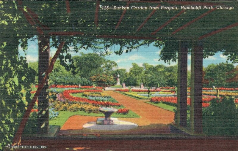 USA Illinois Chicago Sunken Garden from Pergola Humboldt Park 03.78