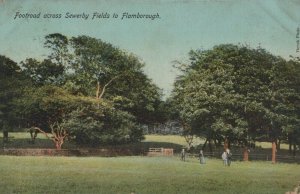 Yorkshire Postcard - Footroad Across Sewerby Fields To Flamborough  RS23219