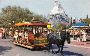 Horse-Drawn Streetcar DISNEYLAND Main Street Matterhorn 1962 Vintage Postcard