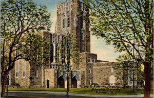 Vtg 1940s Princeton University Harvey S Firestone Memorial Library NJ Postcard