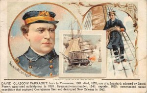 DAVID GLASGOW FARRAGUT Civil War Admiral US Navy Military 1910 Vintage Postcard