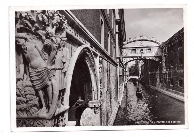 RPPC Venezia Ponte Sospiri 1938 Italy Bridge of Sighs RP