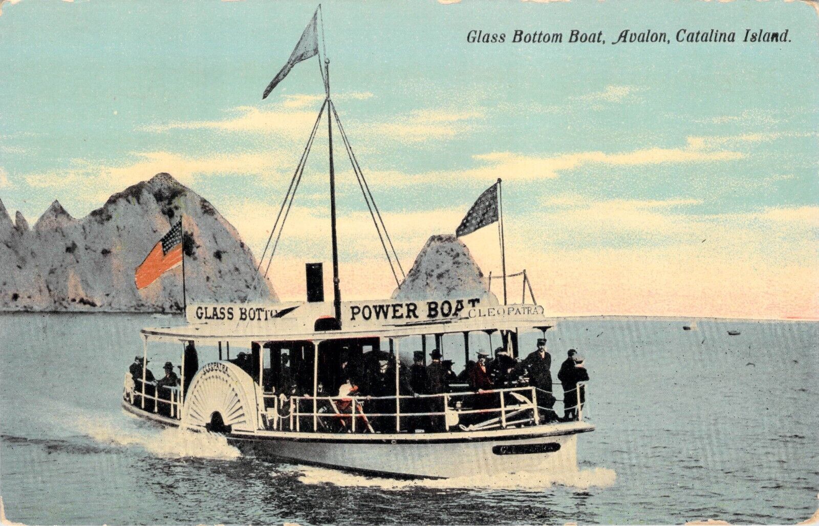 Vintage Postcard 1910s Glass Bottom Boat Avalon Catalina Island California CA United States