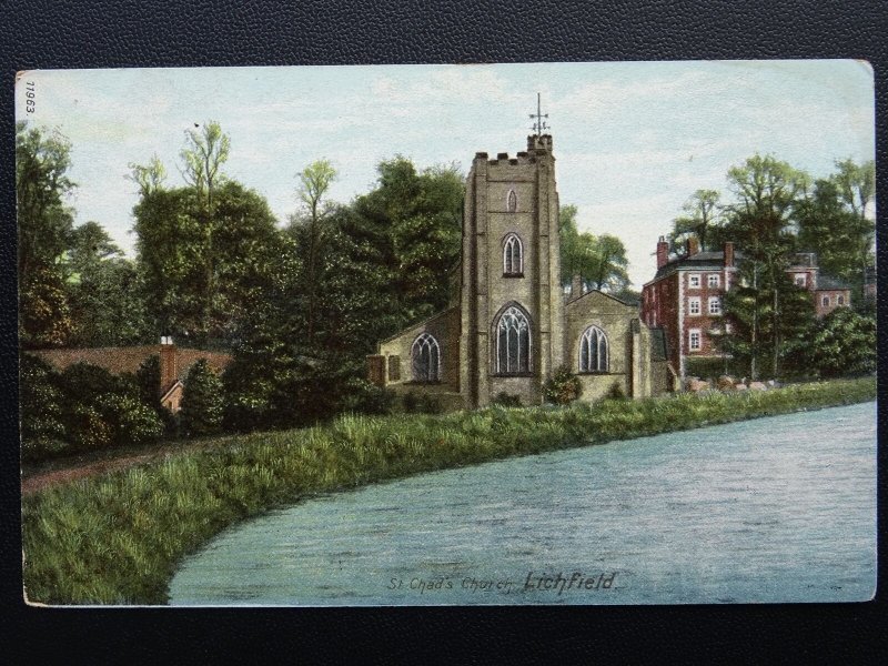 Staffordshire LICHFIELD St. Chad's Church c1906 Postcard by Wrench Series 11963