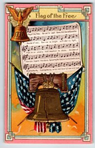 Flag Of The Free Postcard US National Song Series 1910 A Jaeger Liberty Bell