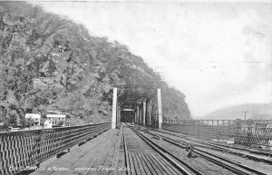 HARPER FERRY WEST VIRGINIA~B & O RAILROAD BRIDGE & TUNNEL~OTTENHEIMER POSTCARD