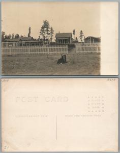 VILLAGE SCENE ANTIQUE REAL PHOTO POSTCARD RPPC