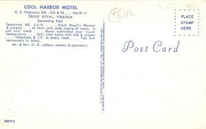 Front Royal Virginia swimming pool Cool Harbor Motel vintage pc Y15676