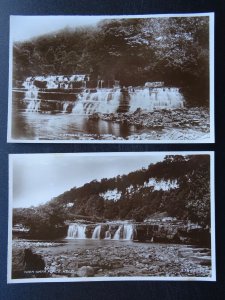 Yorkshire 2 x KELD Wain Wath Force c1930s RP Postcard by Valentine