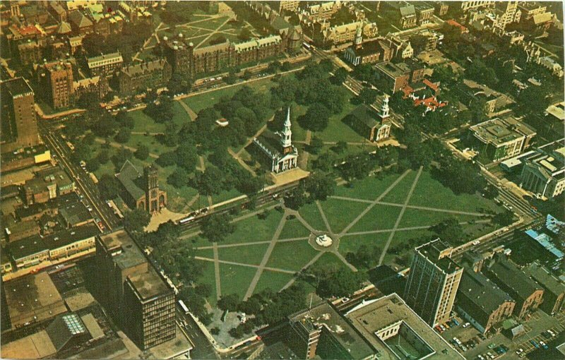 New Haven Connecticut CT aerial view Trinity United Center Churches Postcard
