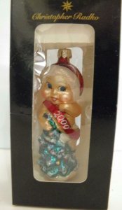 CHRISTOPHER RADKO CHRISTMAS KEWPIE 2000 GLASS ORNAMENT NEW IN BOX MADE IN POLAND