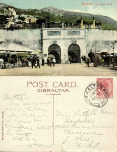 Gibraltar, Casemates Gates, Horse Cart (1912) Postcard