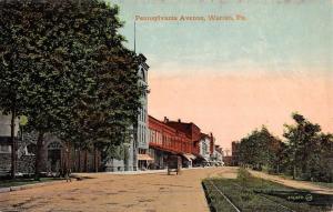 Warren Pennsylvania Avenue Street Scene Historic Bldgs Antique Postcard K48283