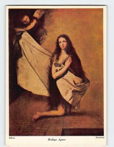 Postcard Heilige Agnes By Ribera, Dresden, Germany