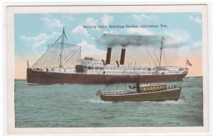 Mallory Steamer Ship Galveston Harbor Texas 1920 postcard