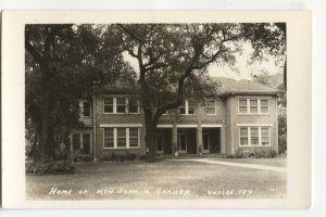 RPPC Postcard Home Hon John N Garner Uvalde TX Texas