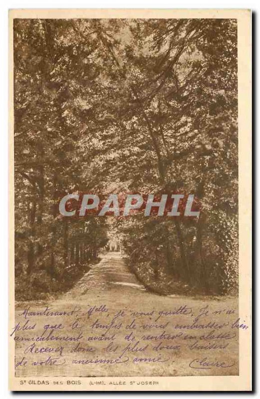 Old Postcard Gildas des Bois Allee St. Joseph