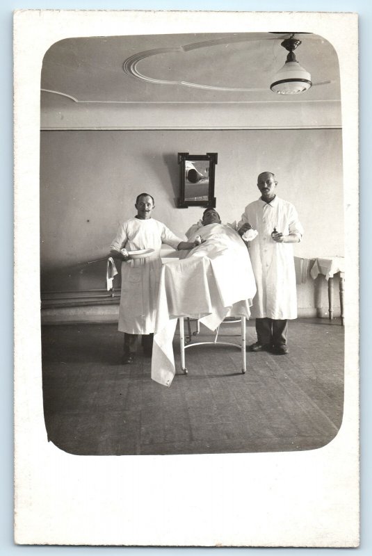 WWI Doctors Medical Surgery Real Photo Postcard RPPC