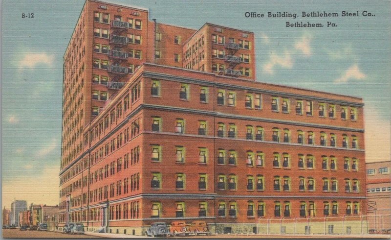 Postcard Office Building Bethlehem Steel Co Bethlehem PA